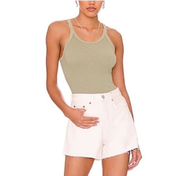 RE/DONE Originals Cutoff Ultra High Rise White Denim The Short Jean Shorts 28 - Picture 14 of 14